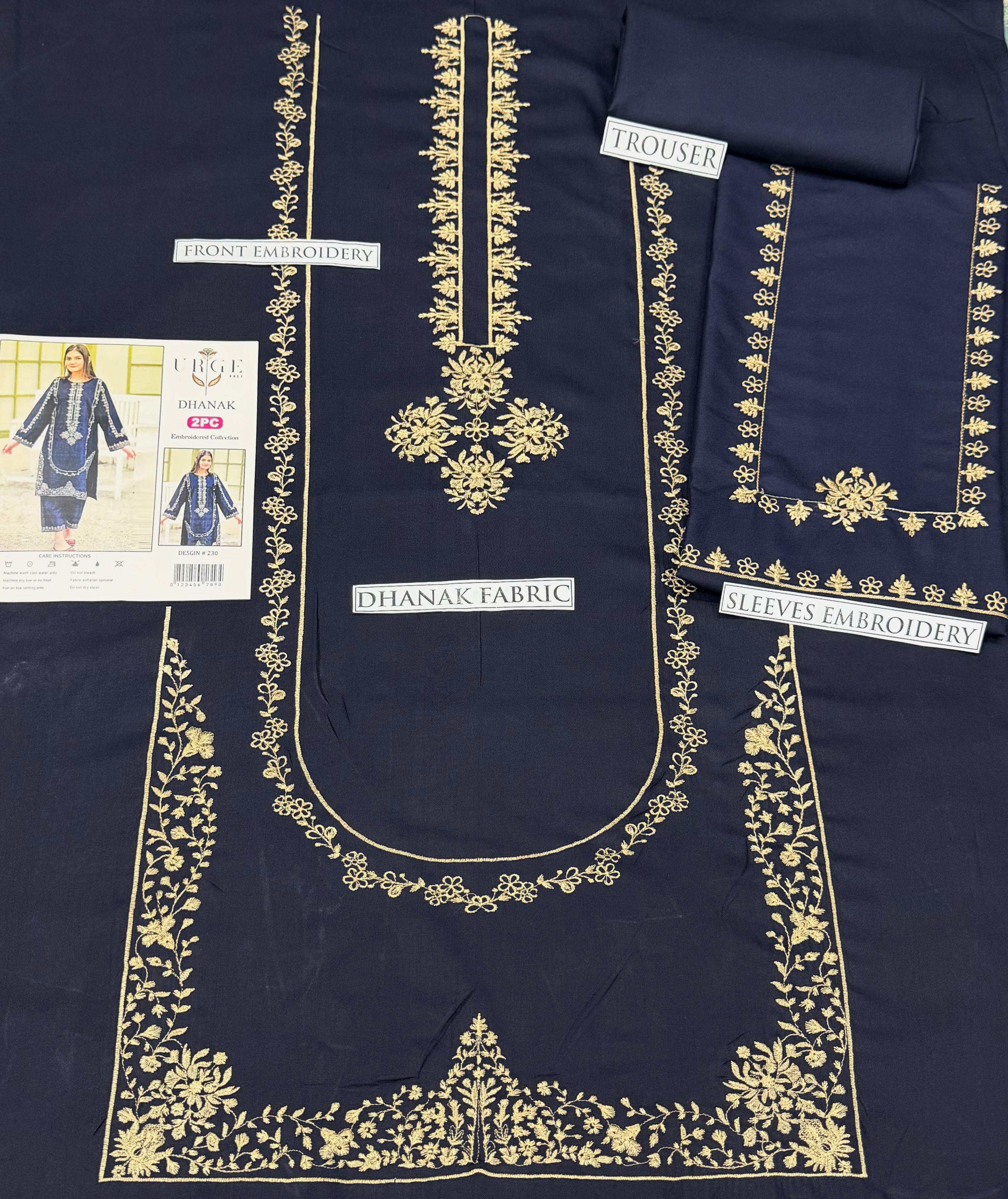 Winter Dhanak Fabric Embroidered | Unstitch 2-Piece Suit | Shirt & Trouser D-1299
