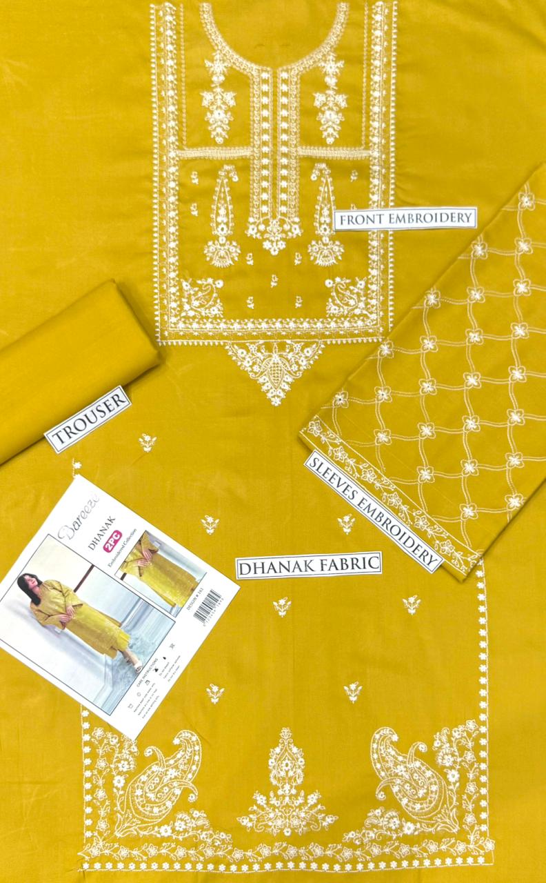 Winter Dhanak Fabric Embroidered | Unstitch 2-Piece Suit | Shirt & Trouser D-1308