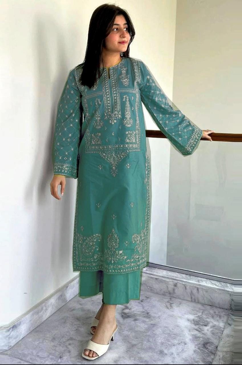 Winter Dhanak Fabric Embroidered | Unstitch 2-Piece Suit | Shirt & Trouser D-1312