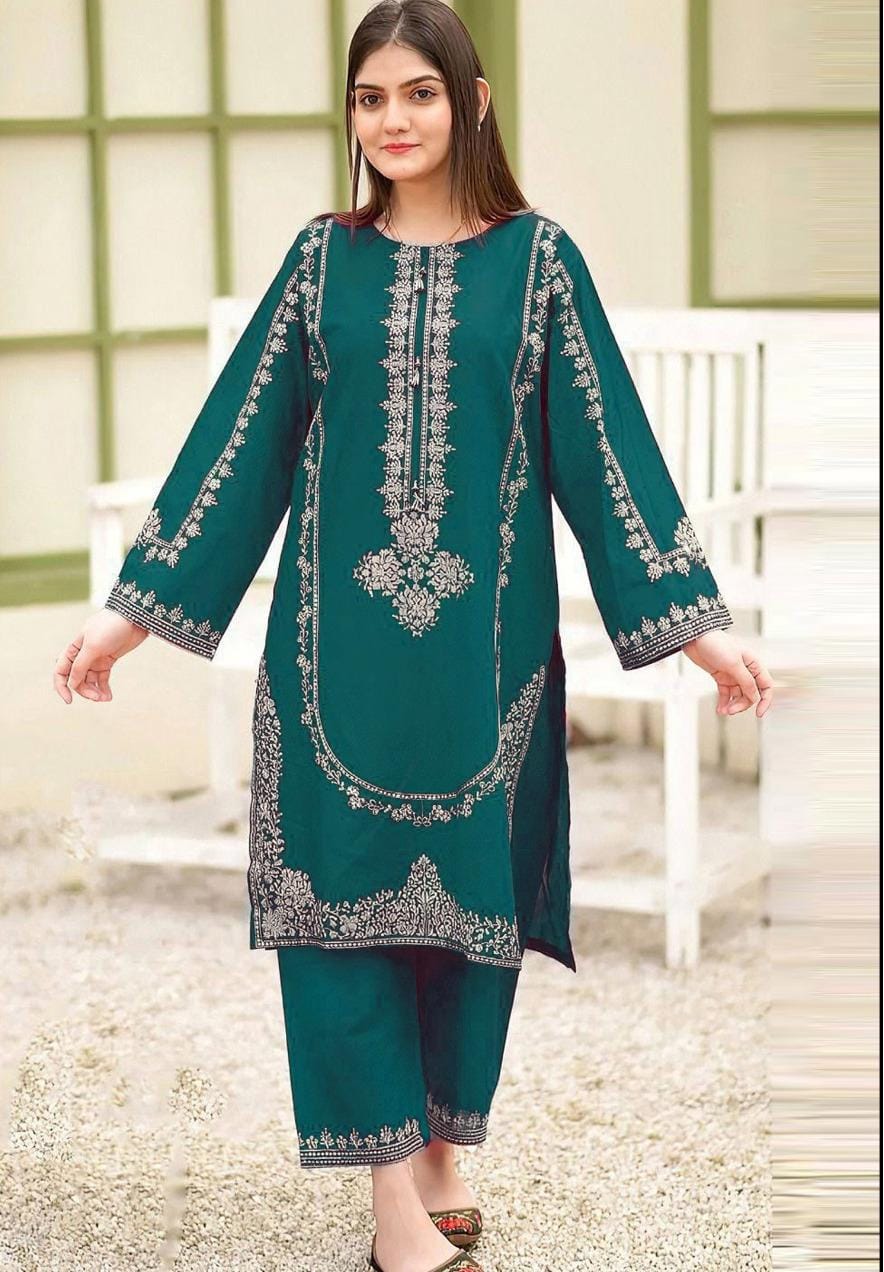 Winter Dhanak Fabric Embroidered | Unstitch 2-Piece Suit | Shirt & Trouser D-1301
