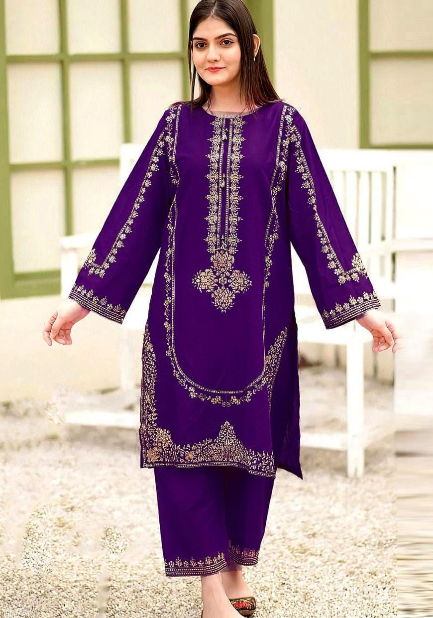 Winter Dhanak Fabric Embroidered | Unstitch 2-Piece Suit | Shirt & Trouser D-1302