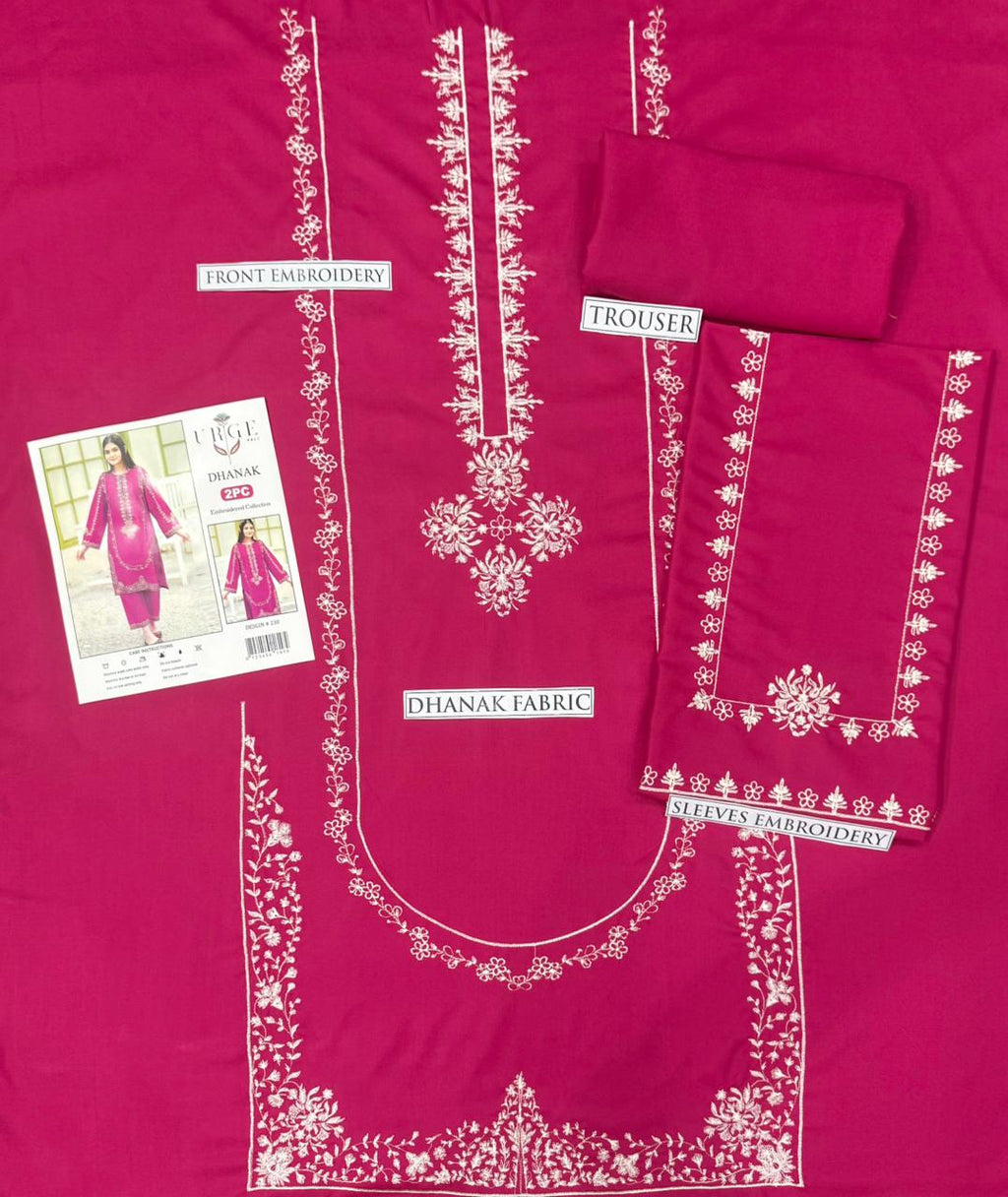 Winter Dhanak Fabric Embroidered | Unstitch 2-Piece Suit | Shirt & Trouser D-1304