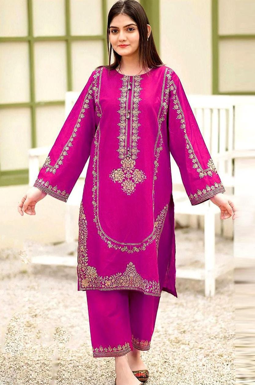 Winter Dhanak Fabric Embroidered | Unstitch 2-Piece Suit | Shirt & Trouser D-1304