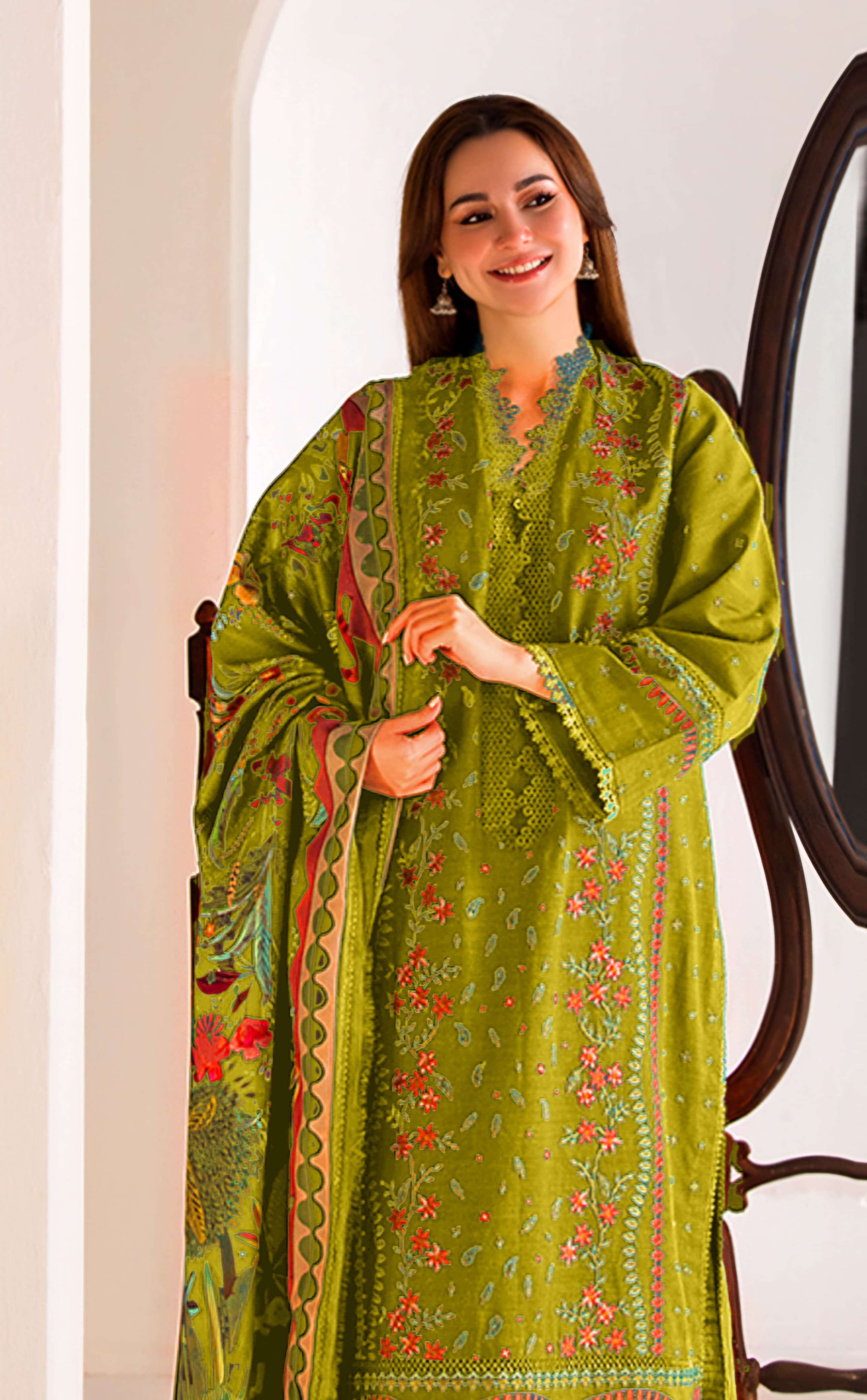 DHANAK 3PC Embroidered