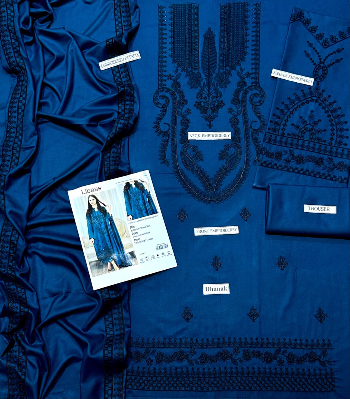 DHANAK 3PC Embroidered