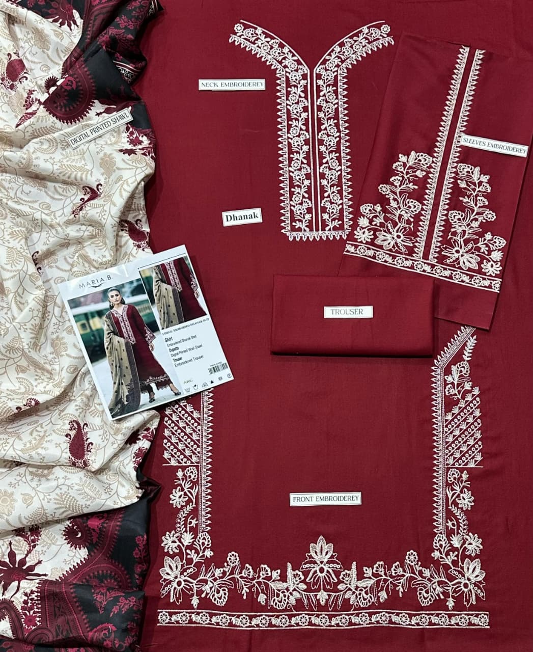 DHANAK 3PC Embroidered*