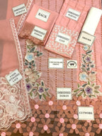 Khuda Baksh Lawn Chikankari 3 Piece Suit | 3D Handmade Flowers | Organza Dupatta