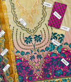 Mushaq Lawn Collection 3 Piece Suit | Heavy Embroidered Neck & Chiffon Dupatta