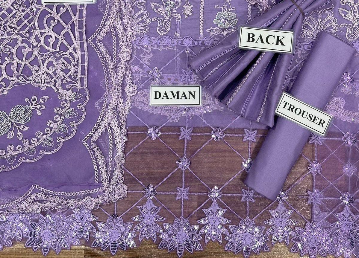 Maria B Hit Code Luxury Lawn Suit | Handwork Sequence Embroidery | Organza Dupatta