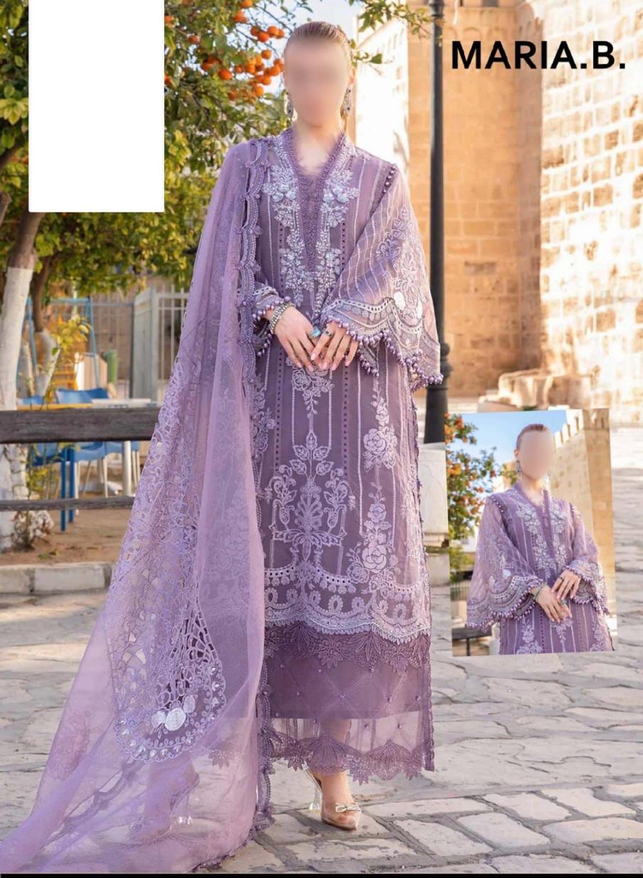 Maria B Hit Code Luxury Lawn Suit | Handwork Sequence Embroidery | Organza Dupatta