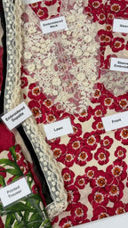 Maria B Lawn Suit MPT-2606AB | 3D Floral Embroidered Neck | Chiffon Dupatta