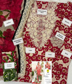 Maria B Lawn Suit MPT-2606AB | 3D Floral Embroidered Neck | Chiffon Dupatta