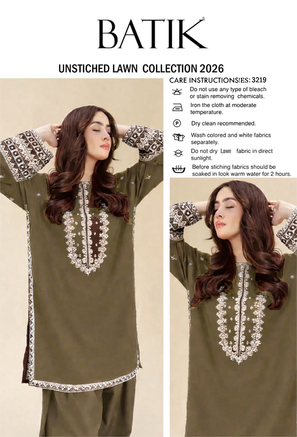 LAWN EMBROIDERED 2pc 1638