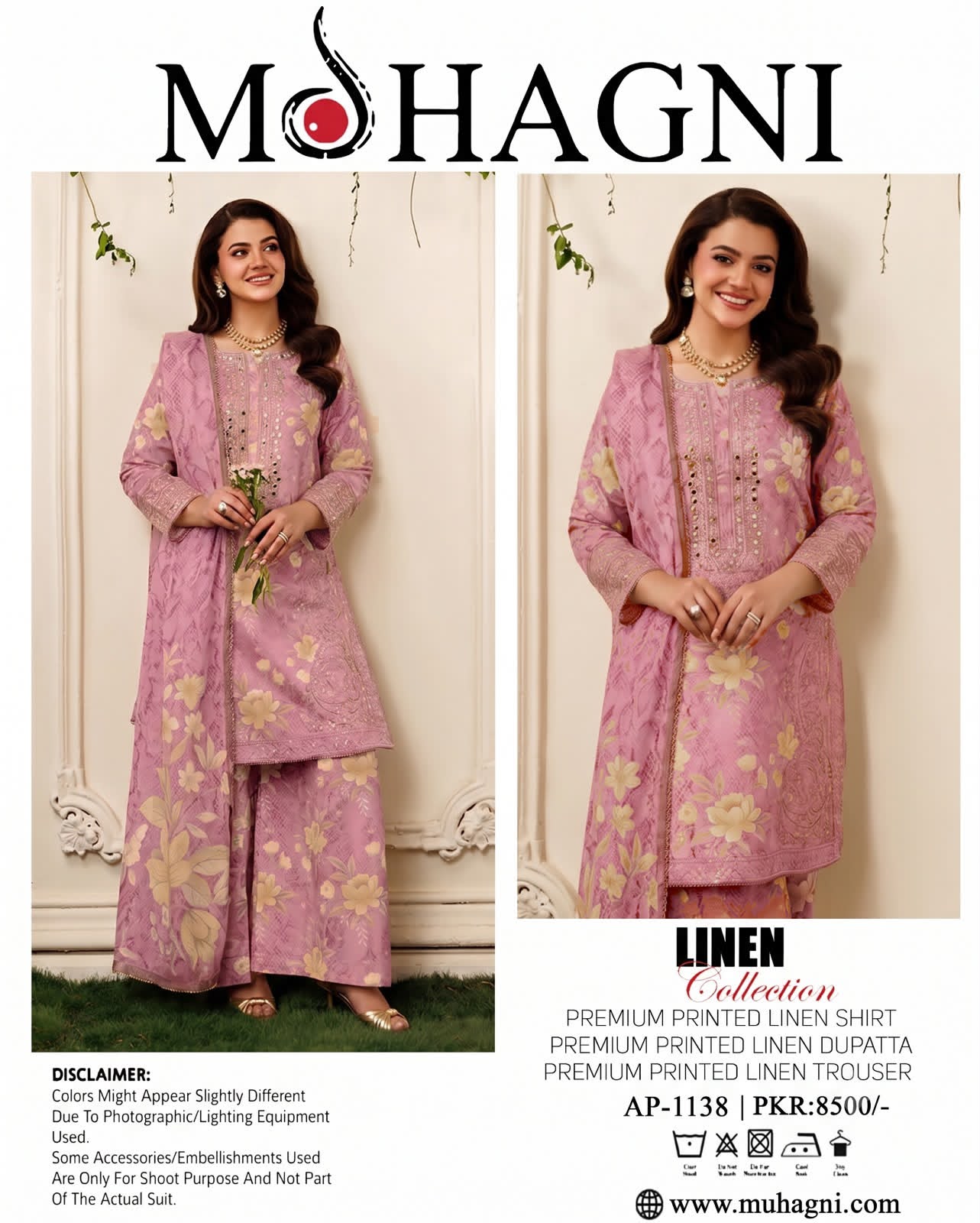 Linen 3pc print, Linen dupatta | unstitch | winter50