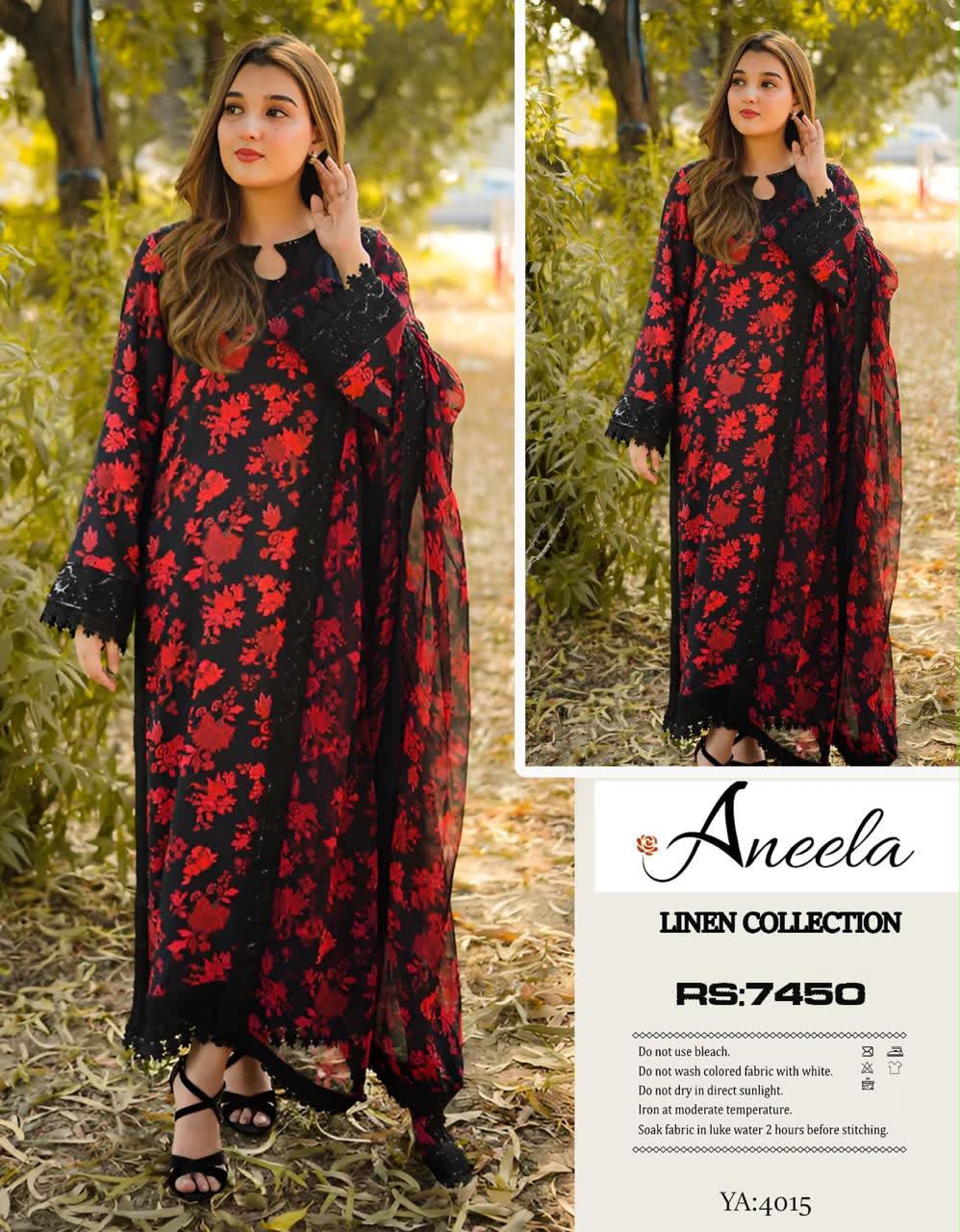 Linen 3pc print, Linen dupatta | unstitch | winter25