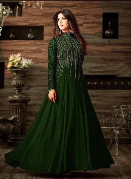 Indian Chiffon Embroidery Maxi – Full Embroidered Frock with Dupatta | Premium Party Wear Dress for Women D-1043