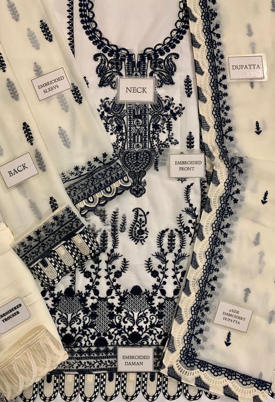 Asim Jofa Rang-e-Noor Collection – AJRNC-D01-23 | Heavy Chiffon Embroidered Spangle Work 3-Piece Suit | Luxury Festive Wear D-1046