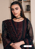 NOOR MA KAAMAL– Chiffon 3-Piece Suit | Malai Trouser | Sequence Work | Unstitched Replica D-1051