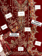 Maria B Chiffon Collection  | Fully Heavy Embroidered Chiffon 3-Piece Suit | Luxury Pakistani Fashion D-1052