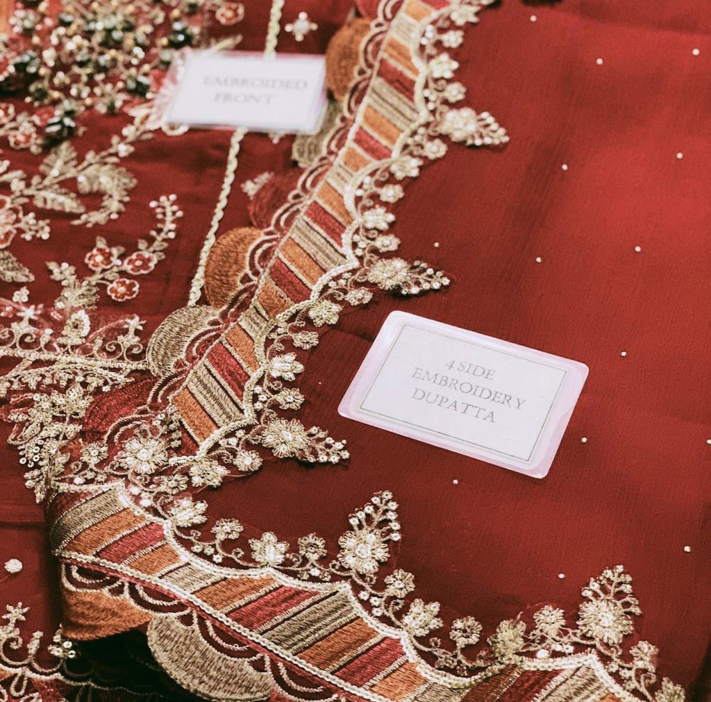 Maria B Chiffon Collection  | Fully Heavy Embroidered Chiffon 3-Piece Suit | Luxury Pakistani Fashion D-1052