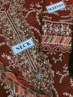 Maria B Chiffon Collection  | Fully Heavy Embroidered Chiffon 3-Piece Suit | Luxury Pakistani Fashion D-1052