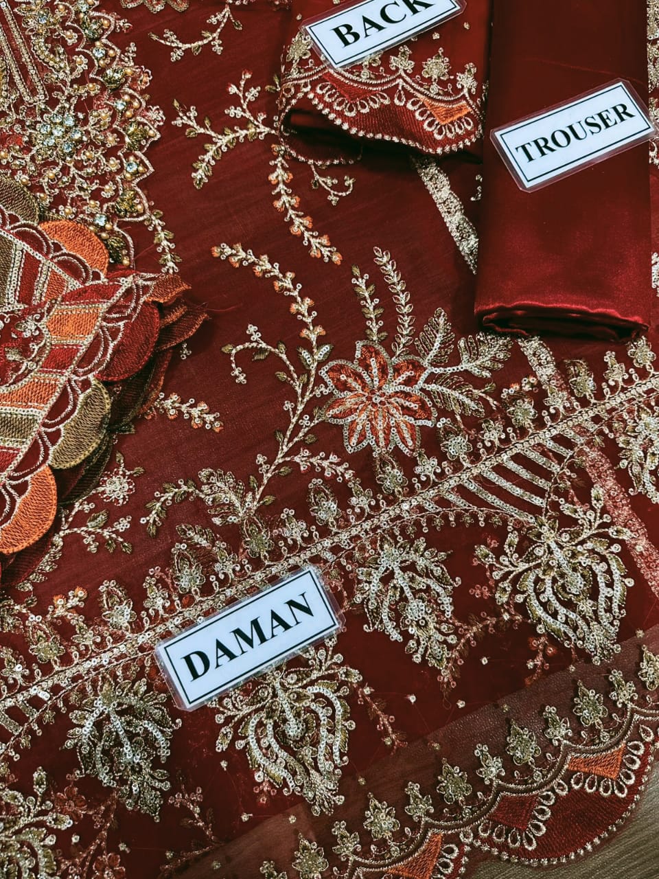 Maria B Chiffon Collection  | Fully Heavy Embroidered Chiffon 3-Piece Suit | Luxury Pakistani Fashion D-1052