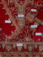 Maria B Chiffon Collection  | Fully Heavy Embroidered Chiffon 3-Piece Suit | Luxury Pakistani Fashion D-1053