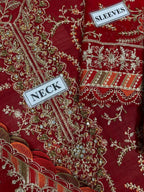 Maria B Chiffon Collection  | Fully Heavy Embroidered Chiffon 3-Piece Suit | Luxury Pakistani Fashion D-1053