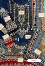 Maria B Chiffon | Heavy Spangle Embroidered Suit with Hand Embellishment & Digital Silk Dupatta D-1062