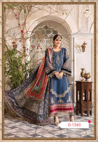 Maria B Chiffon | Heavy Spangle Embroidered Suit with Hand Embellishment & Digital Silk Dupatta D-1062