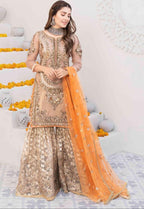 Khuda Buksh Luxury Wear by Aiza Khan | Heavy Embroidered Maysoori Suit with Net Dupatta & Lehnga Fabric D-1065