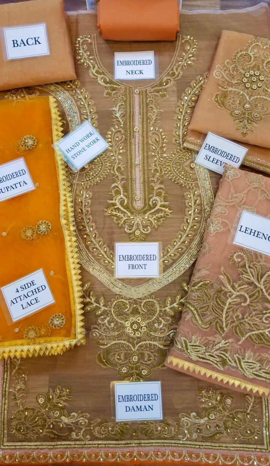 Khuda Buksh Luxury Wear by Aiza Khan | Heavy Embroidered Maysoori Suit with Net Dupatta & Lehnga Fabric D-1065