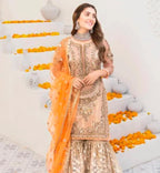 Khuda Buksh Luxury Wear by Aiza Khan | Heavy Embroidered Maysoori Suit with Net Dupatta & Lehnga Fabric D-1065