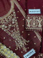 Asim Jofa Wedding Embroidered – Chiffon Suit with Sequence & Embroidery | Malai Trouser D-1071