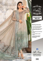 Wedding & Eid Collection D05 – Tie & Dye Chiffon Suit with Handwork, Sequence & Jamawar Trouser | Alnisa Embroidery D-1076