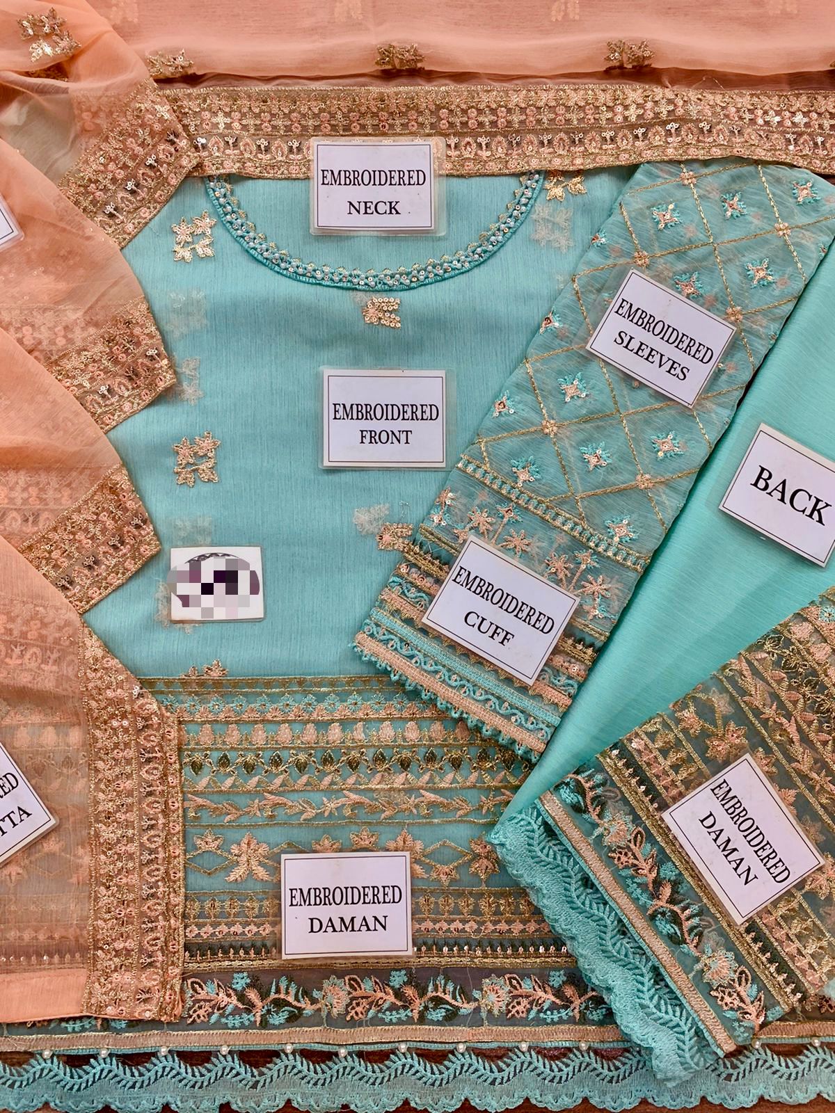 Xenia Chiffon Collection 2025-2026 – Fully Embroidered Chiffon Suit with Dupatta & Dyed Malai Trouser | Premium Quality D-1080