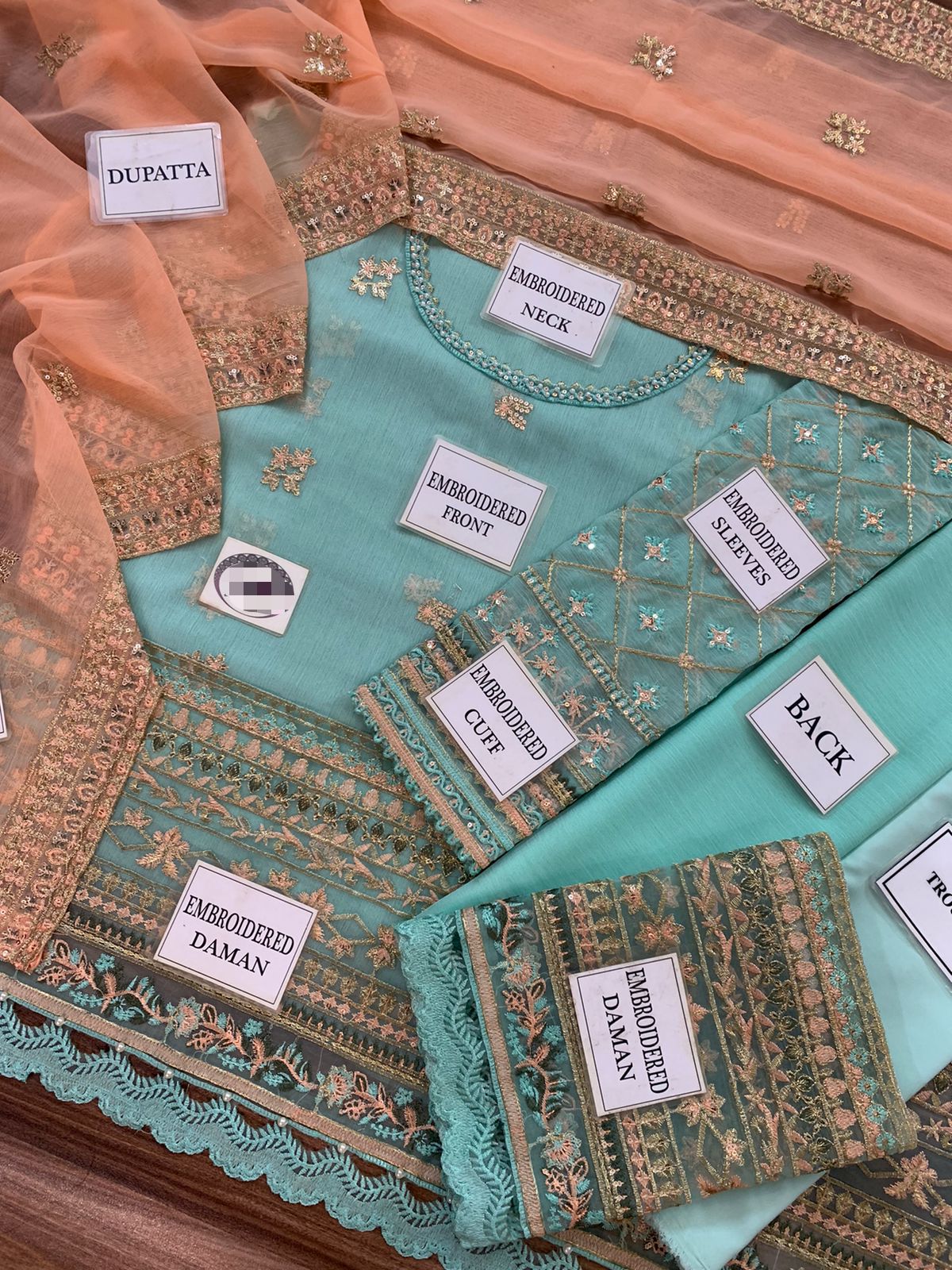 Xenia Chiffon Collection 2025-2026 – Fully Embroidered Chiffon Suit with Dupatta & Dyed Malai Trouser | Premium Quality D-1080