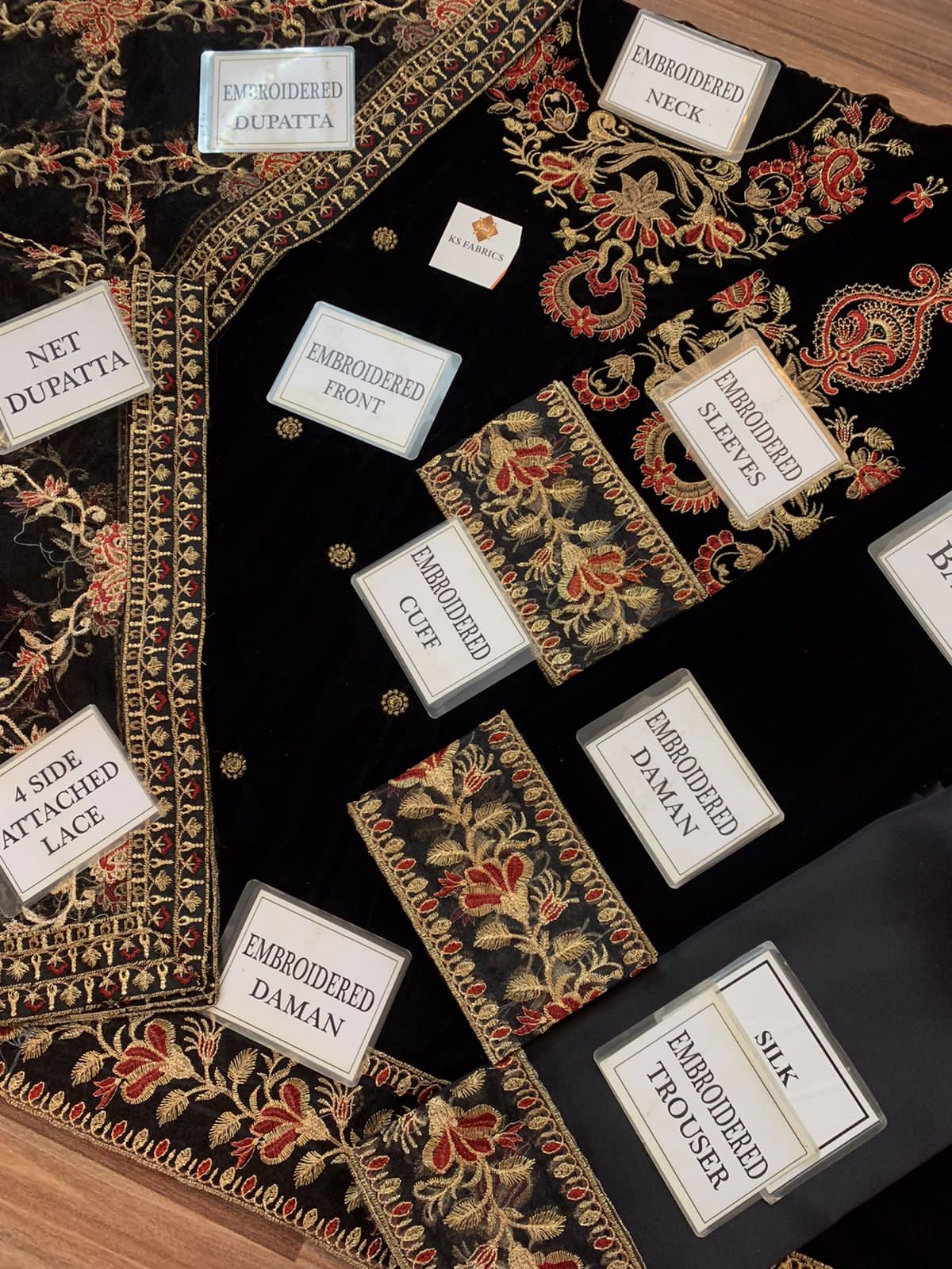 Adan Libas Velvet Collection – Heavy Embroidered 9000 Micro Velvet Suit with Net Dupatta & Silk Trouser D-1087