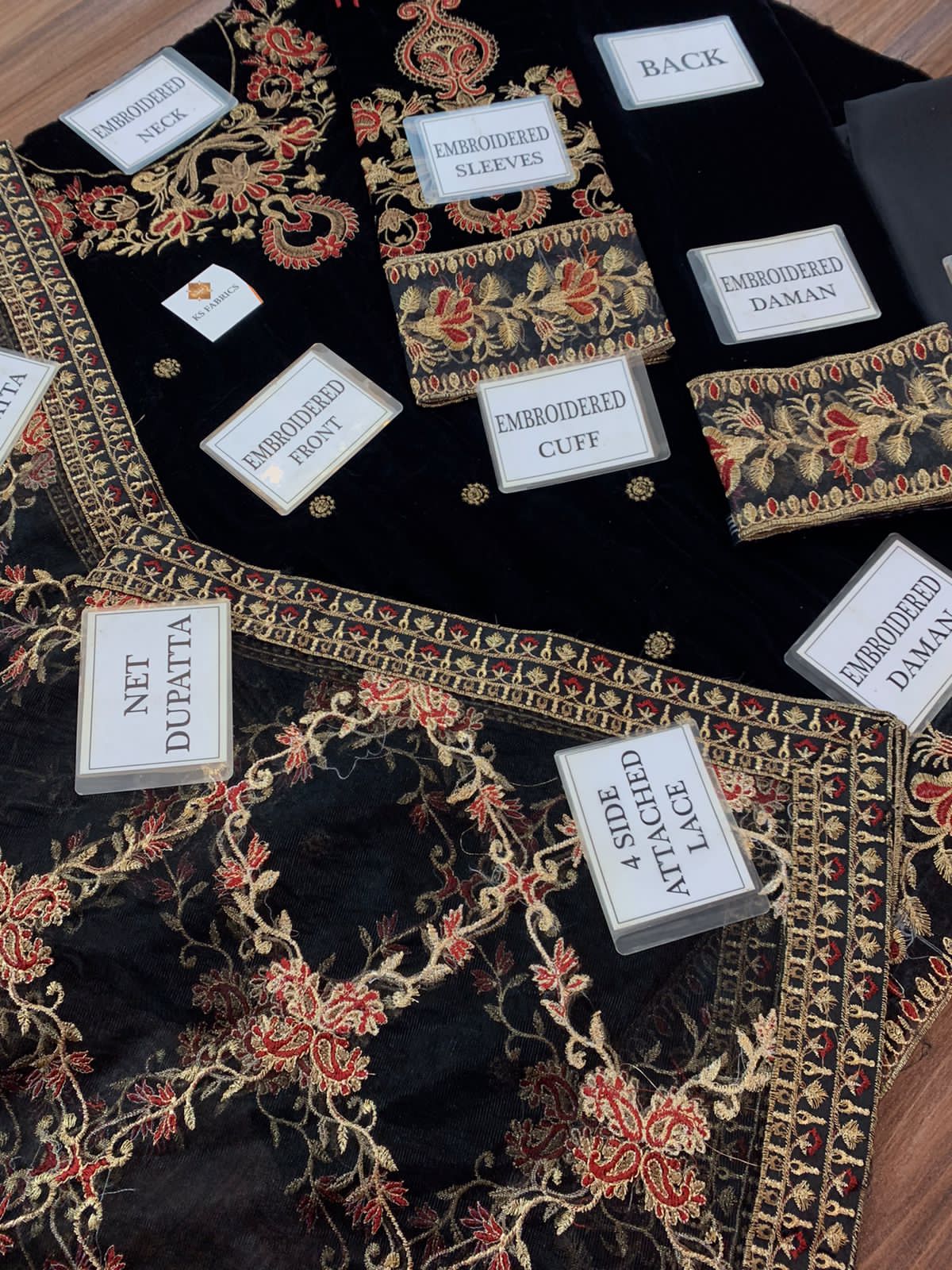 Adan Libas Velvet Collection – Heavy Embroidered 9000 Micro Velvet Suit with Net Dupatta & Silk Trouser D-1087