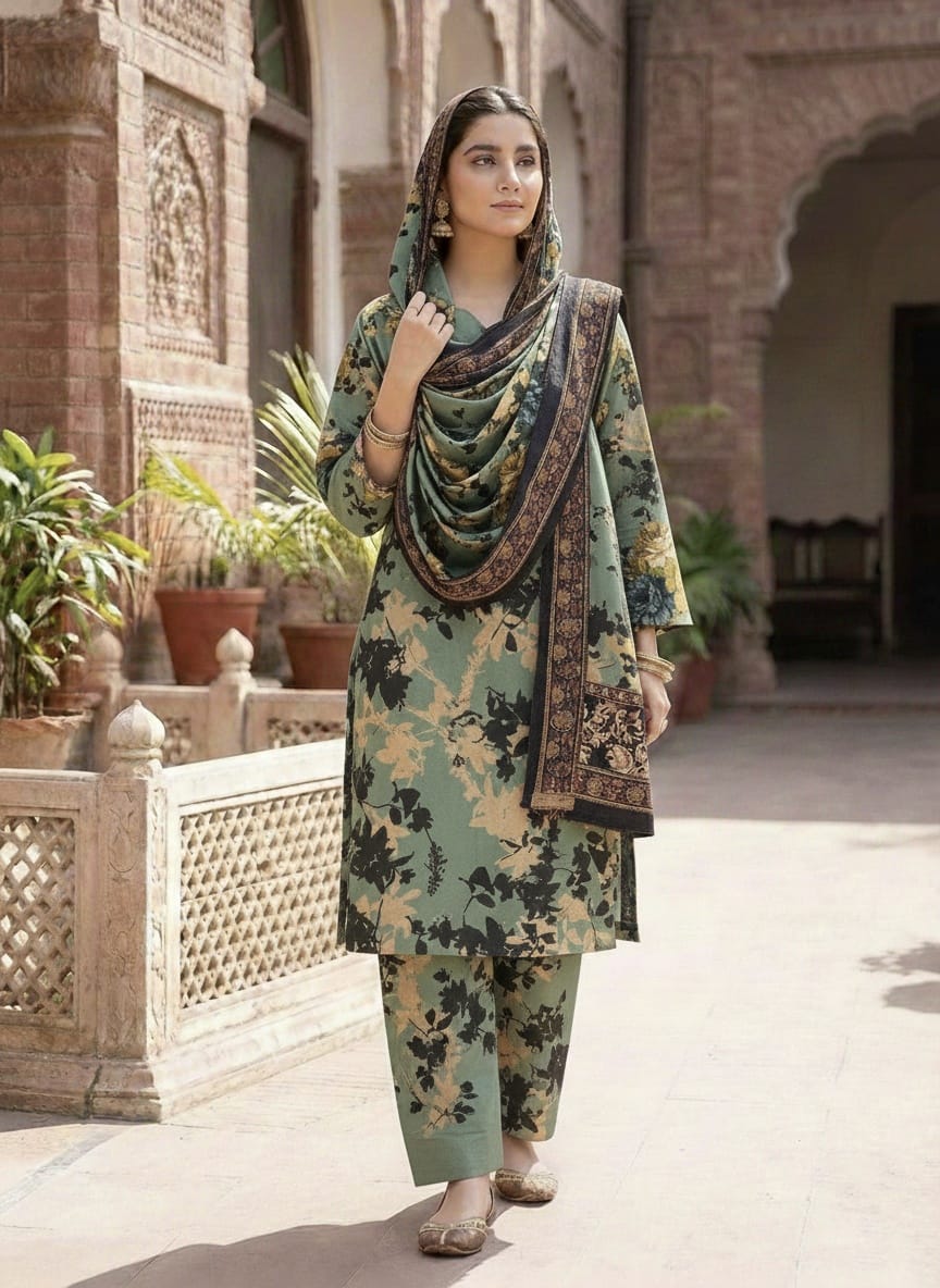 New Arrival Swiss Digital Printed 3-Piece Suit | Premium Swiss Lawn | Best Quality Collection D-1088