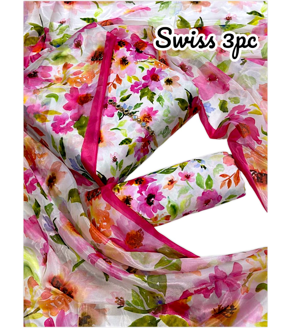 New Arrival Floral Digital Printed 3-Piece Suit | Swiss Lawn | Premium Quality D-1097