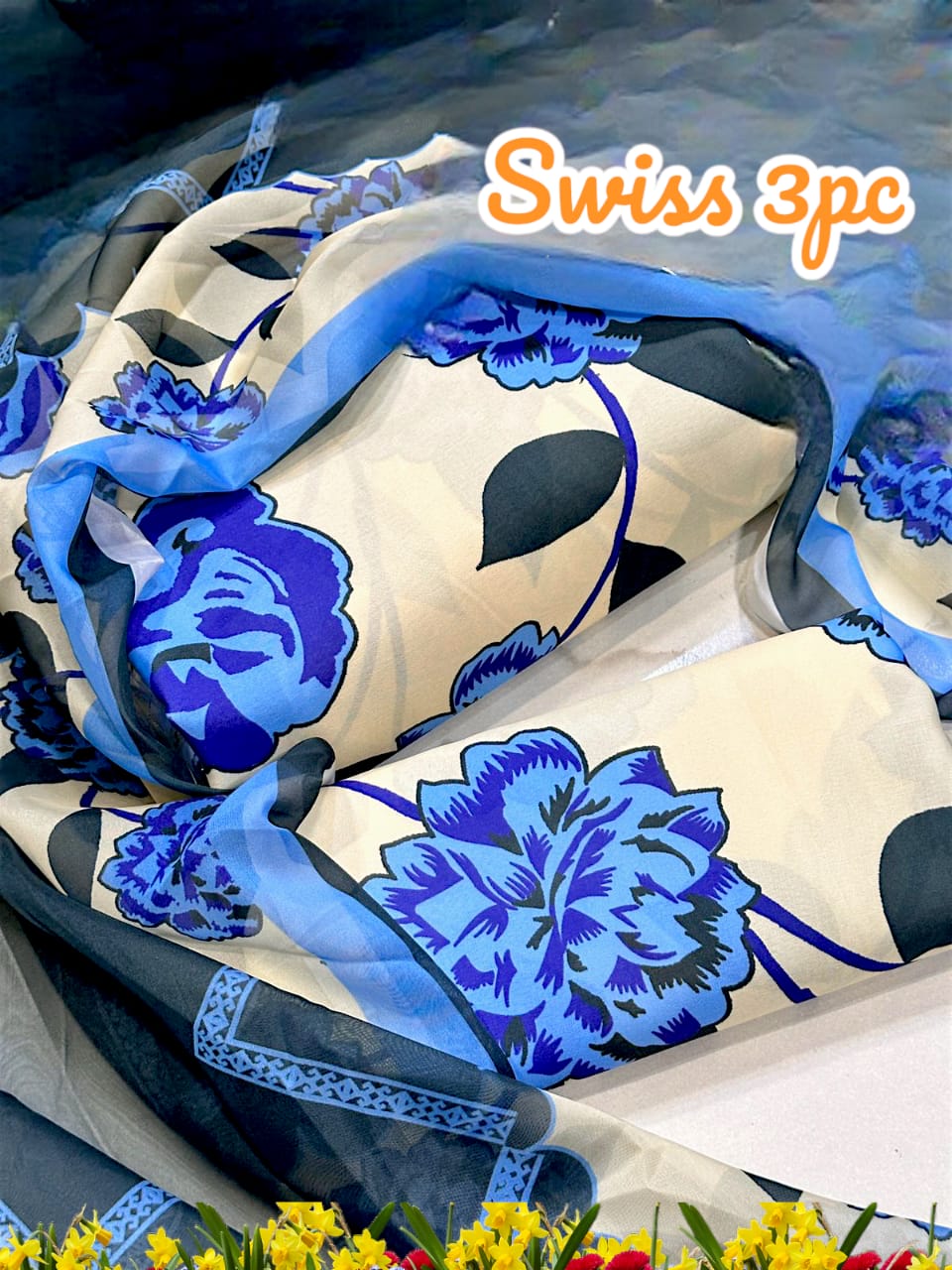 New Arrival Floral Digital Printed 3-Piece Suit | Swiss Lawn | Premium Quality D-1102