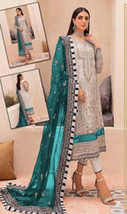 Gulaal Iconic Wedding Collection D-1080 | Premium Organza Embroidered Handwork 3-Piece Suit D-1137