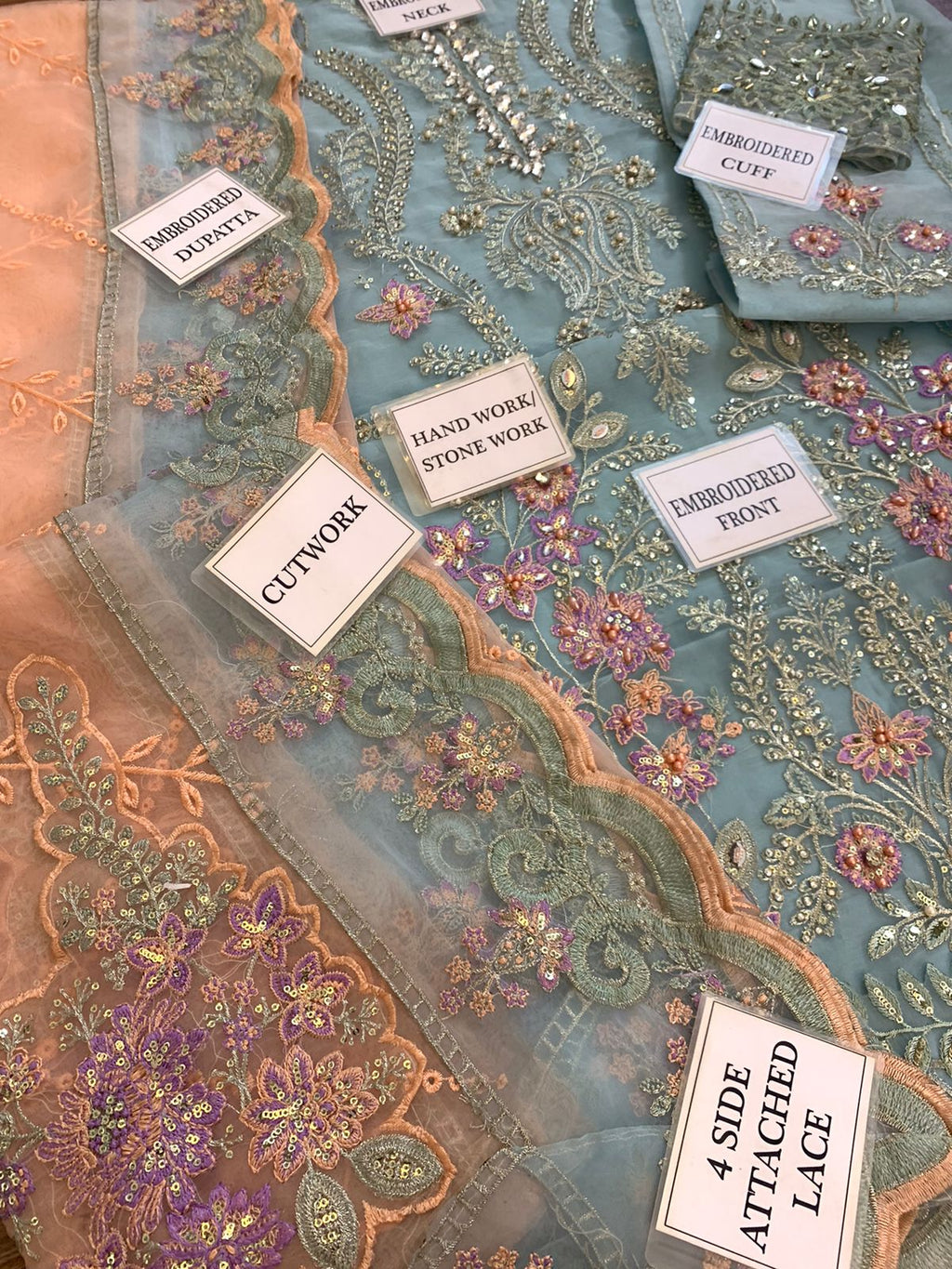 Maria B Luxury Wedding Edition | Heavy Embroidered Organza 3-Piece Suit | Premium Bridal & Festive Wear D-1138