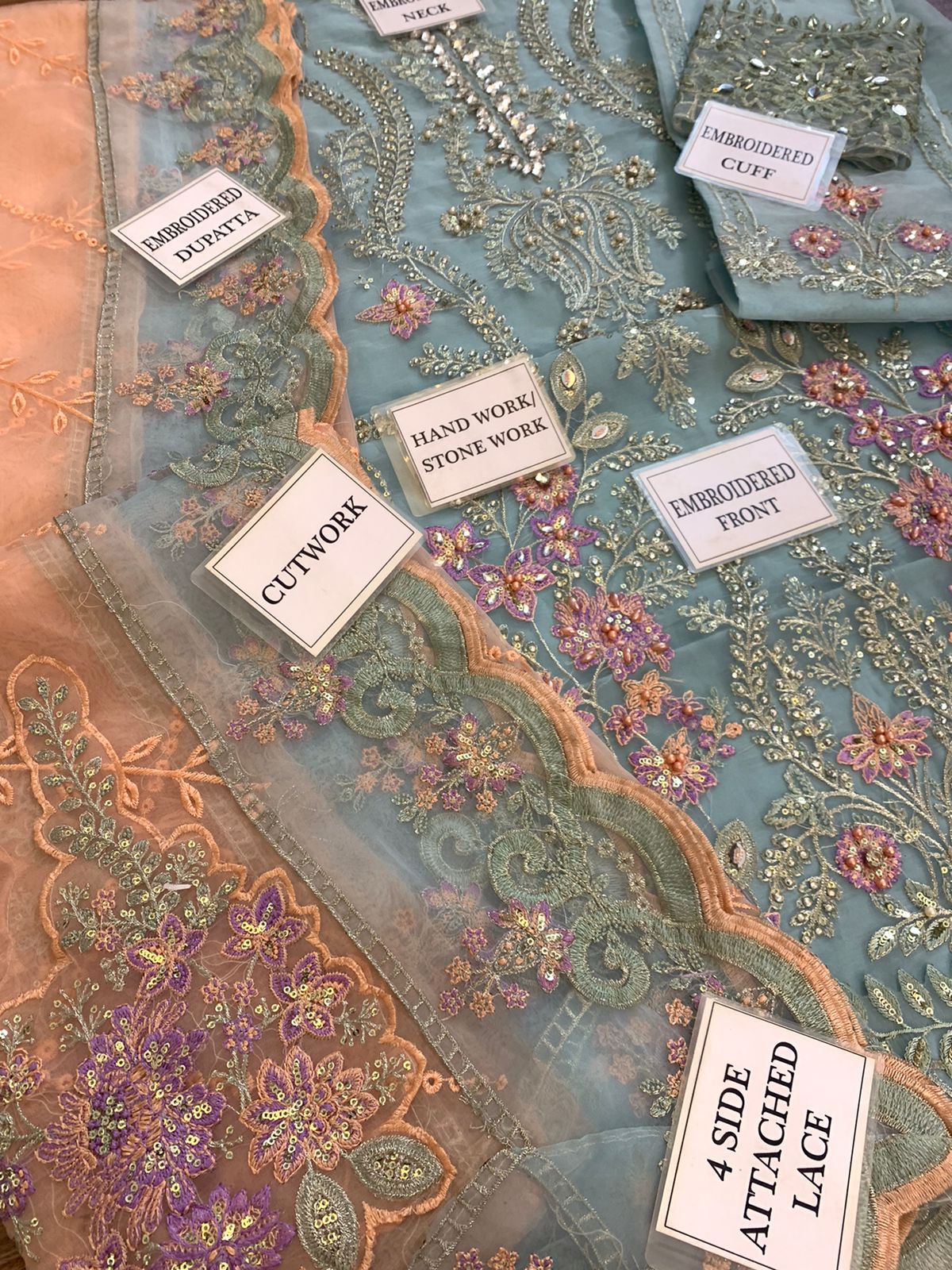 Maria B Luxury Wedding Edition | Heavy Embroidered Organza 3-Piece Suit | Premium Bridal & Festive Wear D-1138