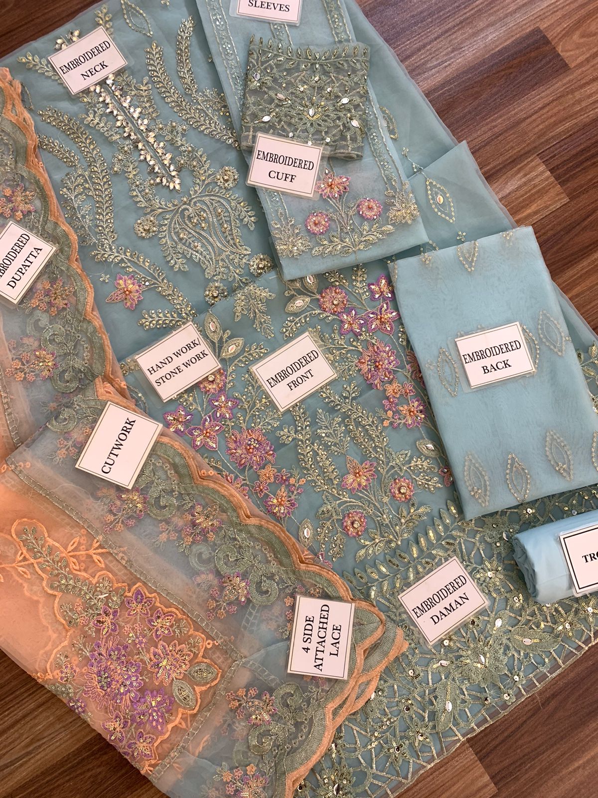 Maria B Luxury Wedding Edition | Heavy Embroidered Organza 3-Piece Suit | Premium Bridal & Festive Wear D-1138