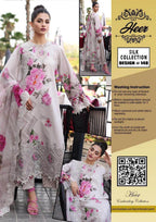 Heer’s Collection Design  | Premium Digital Silk 3-Piece Suit | Heavy Embroidered Luxury Outfit D-1039