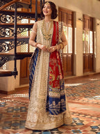 CRIMSON Luxury Organza Unstitched Replica – Heavy Embroidered Front With Sequence & Handwork | Silk Dupatta | Satin Silk Trouser S