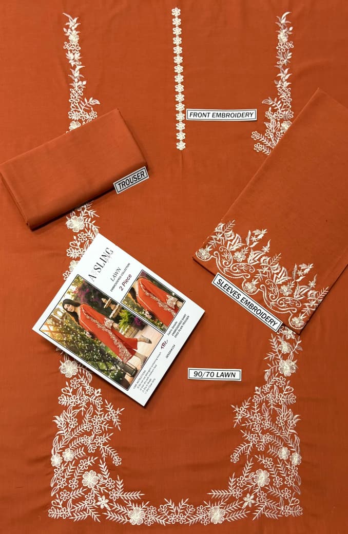 Unstitched LAWN EMBROIDERED 2pc 1602