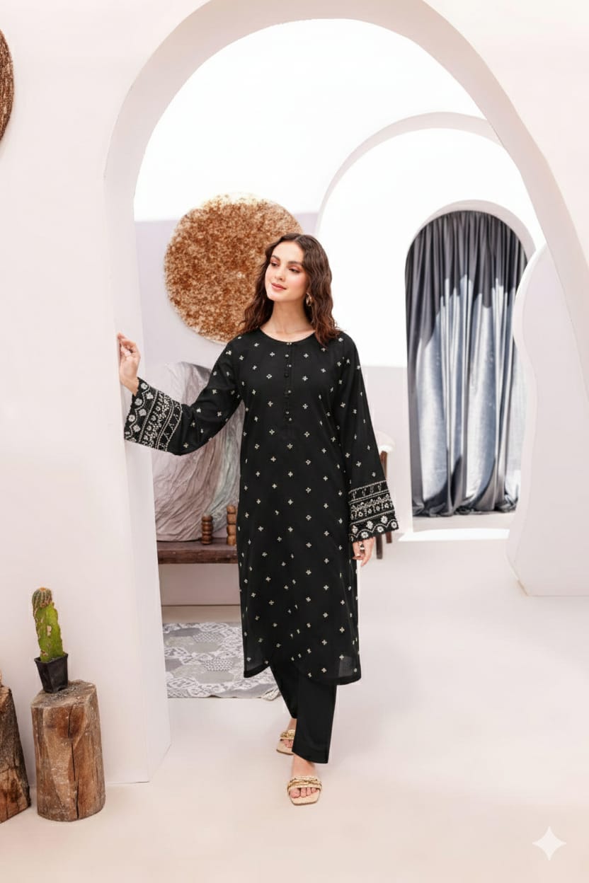LAWN EMBROIDERED 2pc 1607